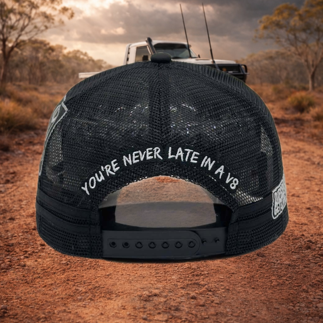 UTE - NEVER LATE IN A V8 - BLACK