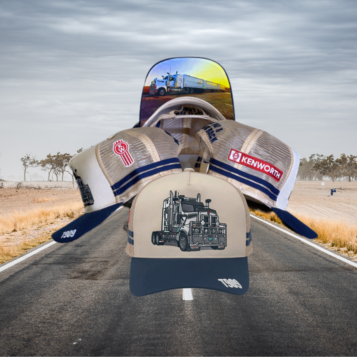 Kenworth T909 trucker hat road train driver brand hat