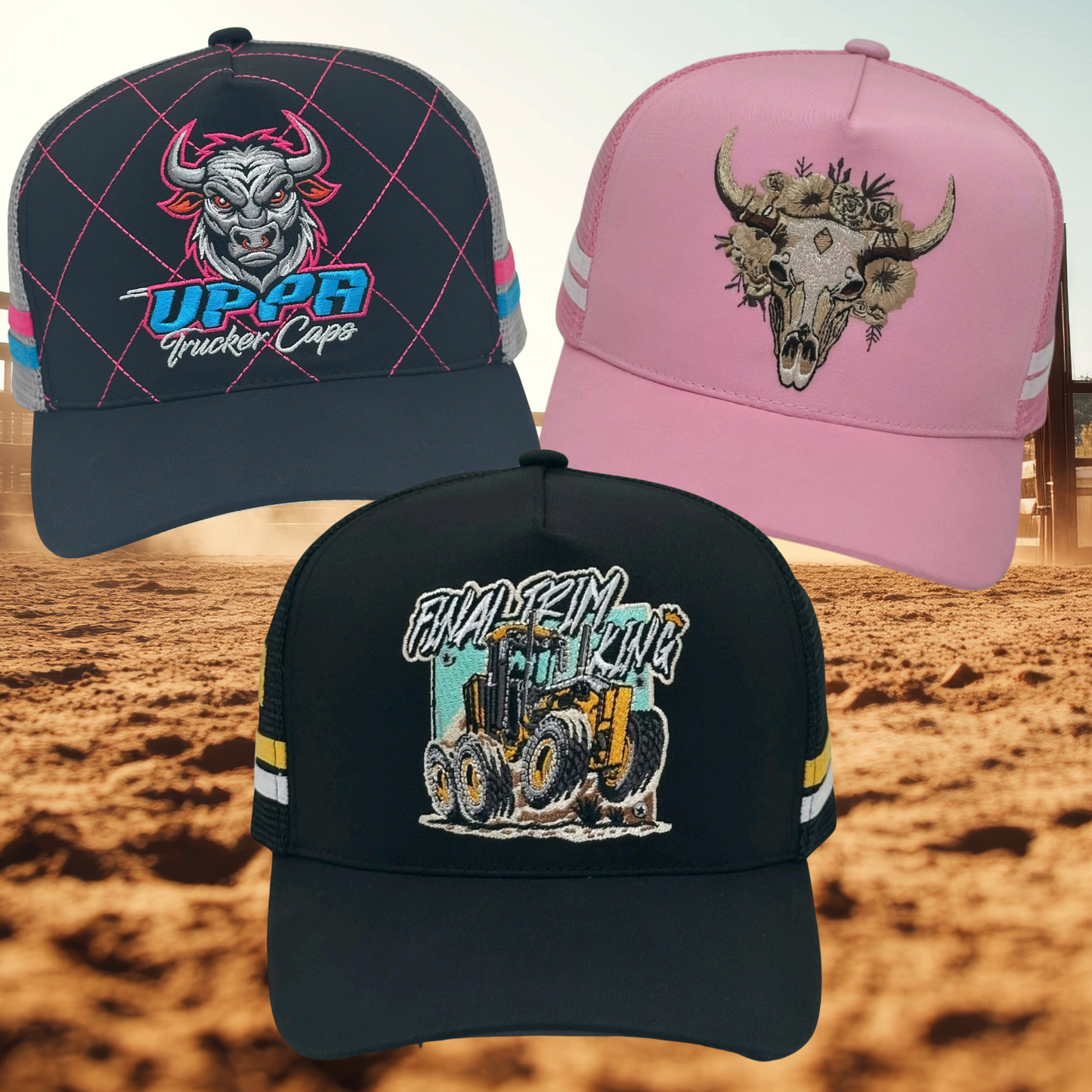 Trucker hat custom designs western girl hat grader hat bull hat