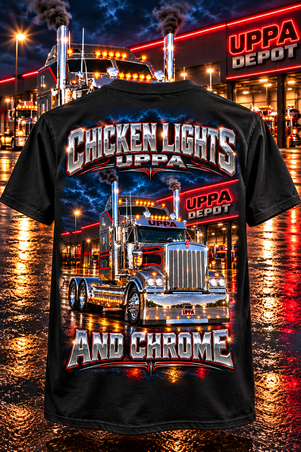 CHICKEN LIGHTS & CHROME TEE